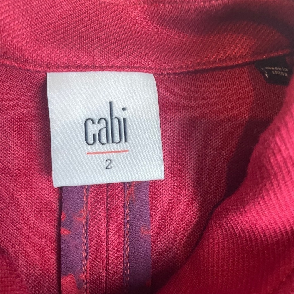Cabi Rhubarb Military Red Ponte Knit Asymmetrical Outing Blazer Jacket 2 - Picture 5 of 5